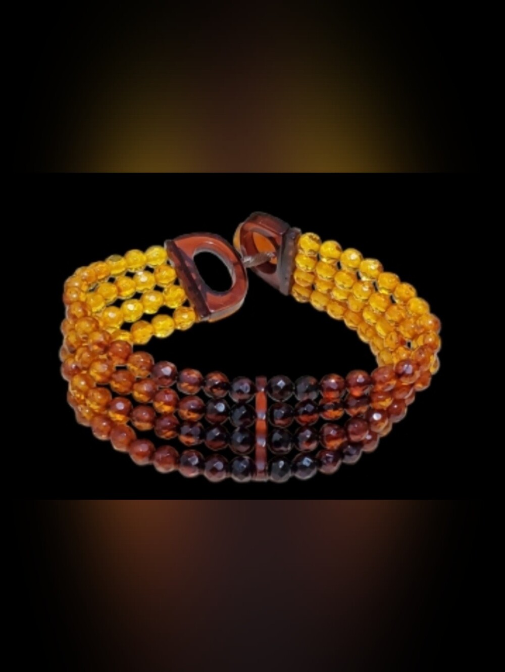 NWOT 4strands Faceted Baltic Cognac Amber Bracelet